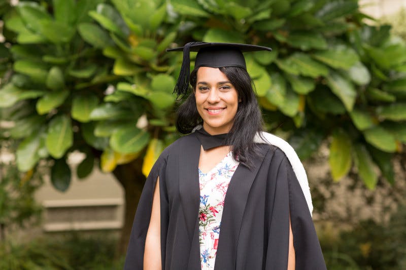 Indian student graduating from a New Zealand  university
